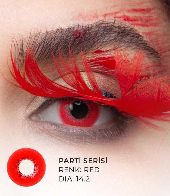 Renkli Lens İconic Parti Serisi 3 Aylık Lens RED