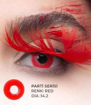 Renkli Lens İconic Parti Serisi 3 Aylık Lens RED