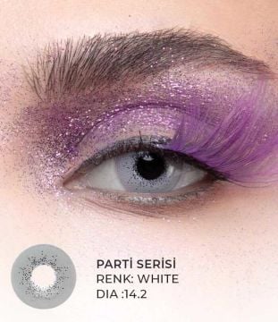 Renkli Lens İconic Parti Serisi 3 Aylık Lens WHİTE