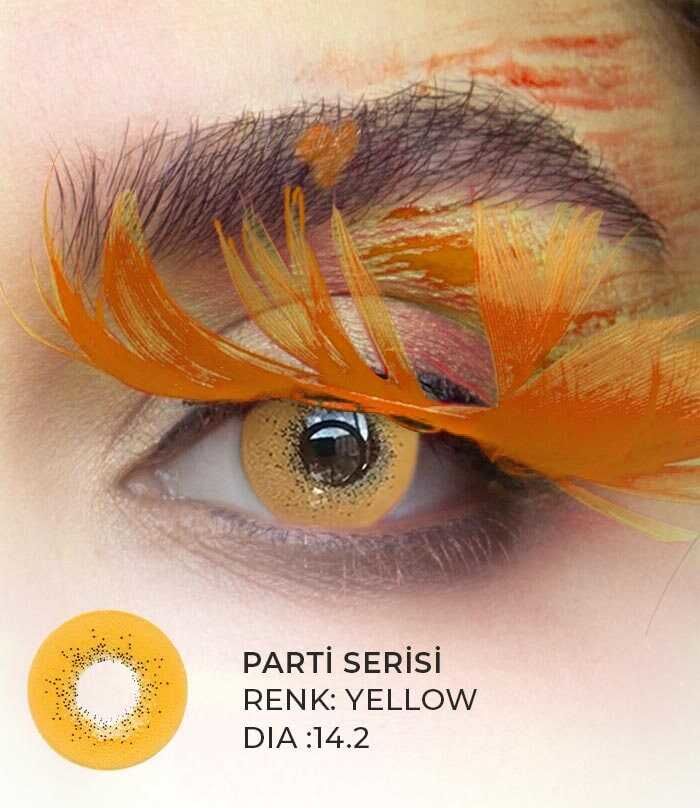 Renkli Lens İconic Parti Serisi 3 Aylık Lens YELLOW